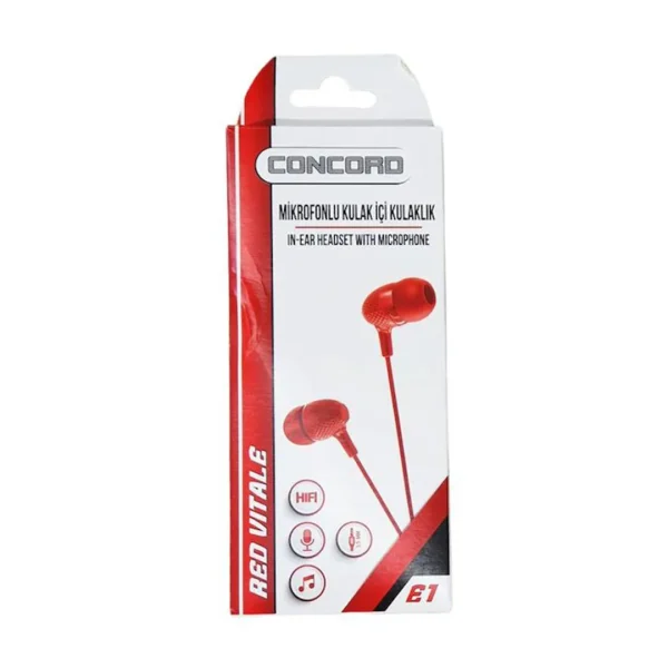 Concord-E-1H-Kulak-İçi-Kulaklık-Kırmızı