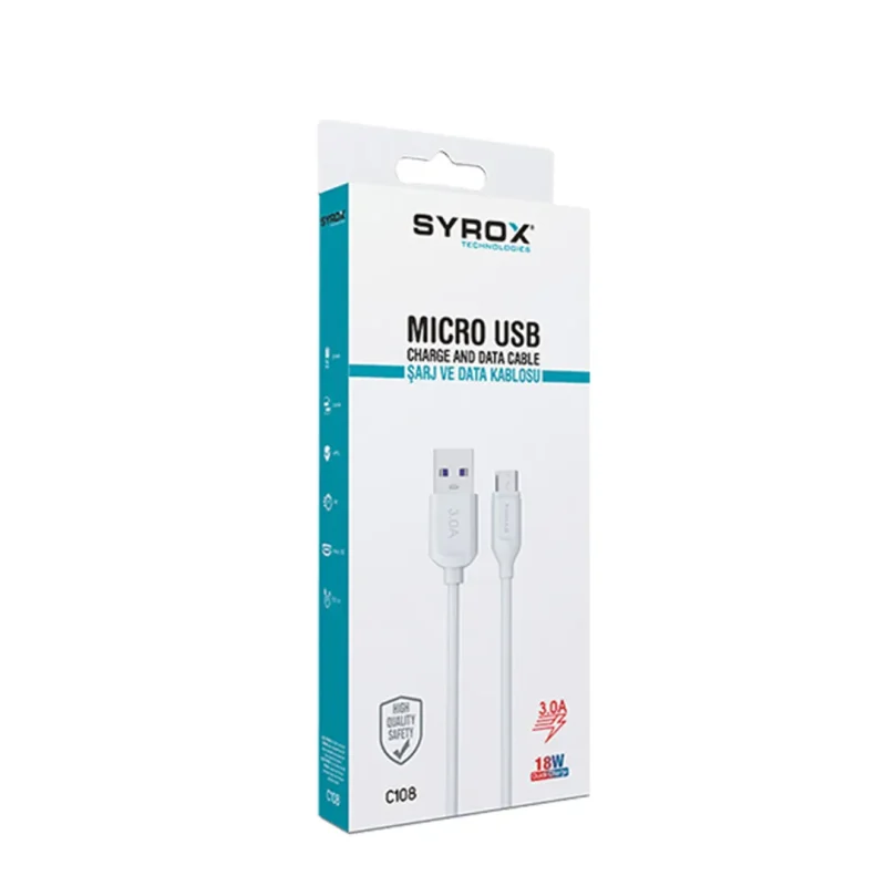 Syrox-C108-Micro-USB-Şarj-ve-Data-Kablosu-Hızlı-Şarj-3A-2