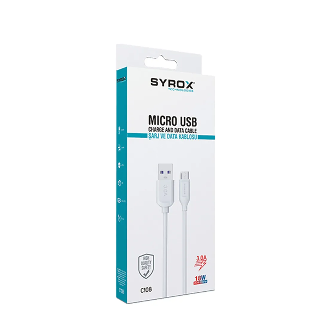Syrox-C108-Micro-USB-Şarj-ve-Data-Kablosu-Hızlı-Şarj-3A-2