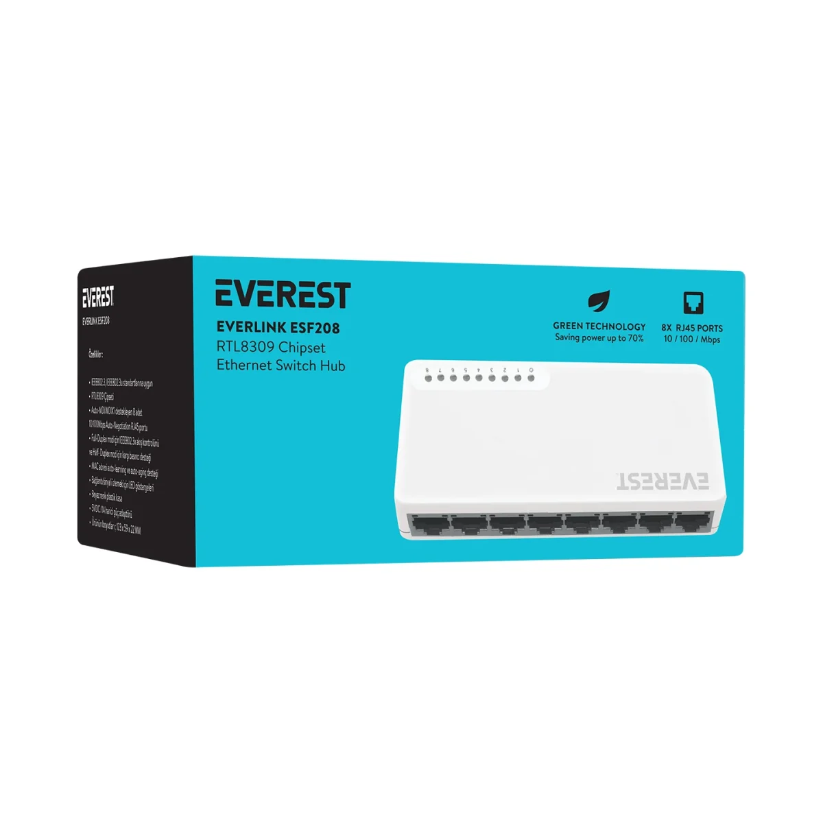 Everest EVERLINK ESF208 8 Port Ethernet Switch