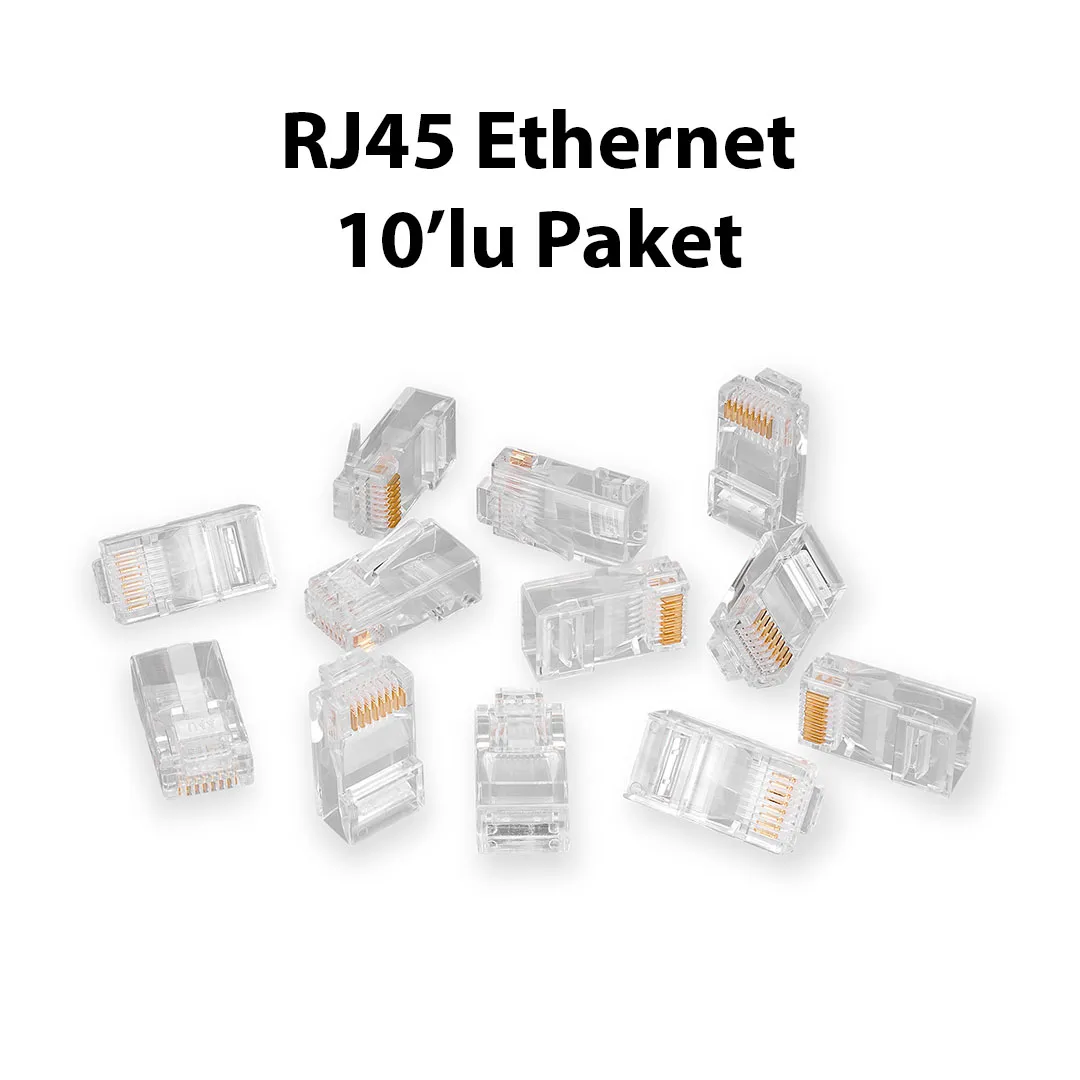 Rj45-Ethernet-Network-Konnektör-Cat5-Cat6-Jack-Ethernet-Uç-10-Adet