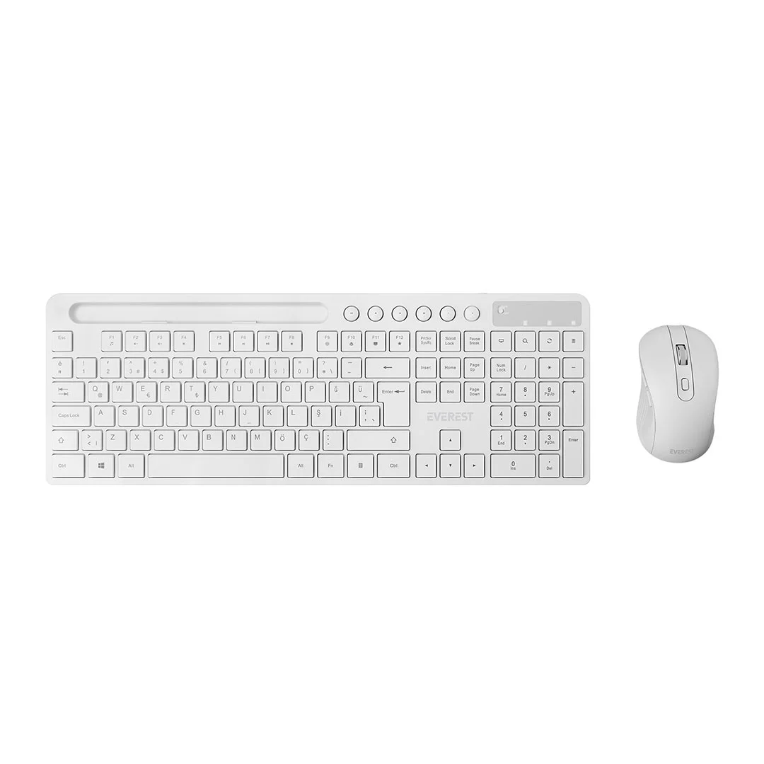 Everest-KM-730-Beyaz-Kablosuz-Q-Multimedia-Klavye-+-Mouse-Set